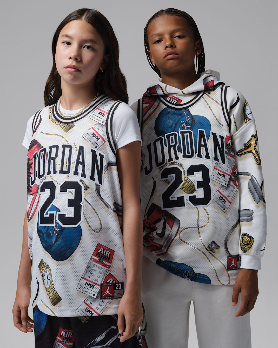 Jordan Big Kids' Printed 23 Jersey - Sail/Off Noir