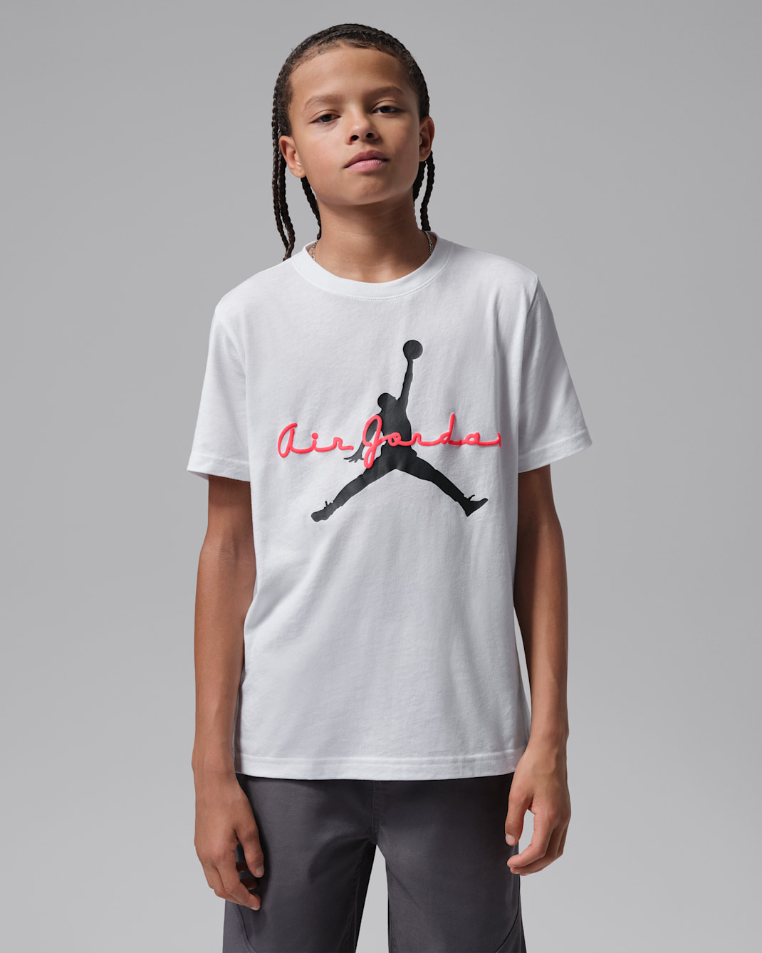 Playera con tipografía para niños talla grande Jordan Flight Essentials - Blanco