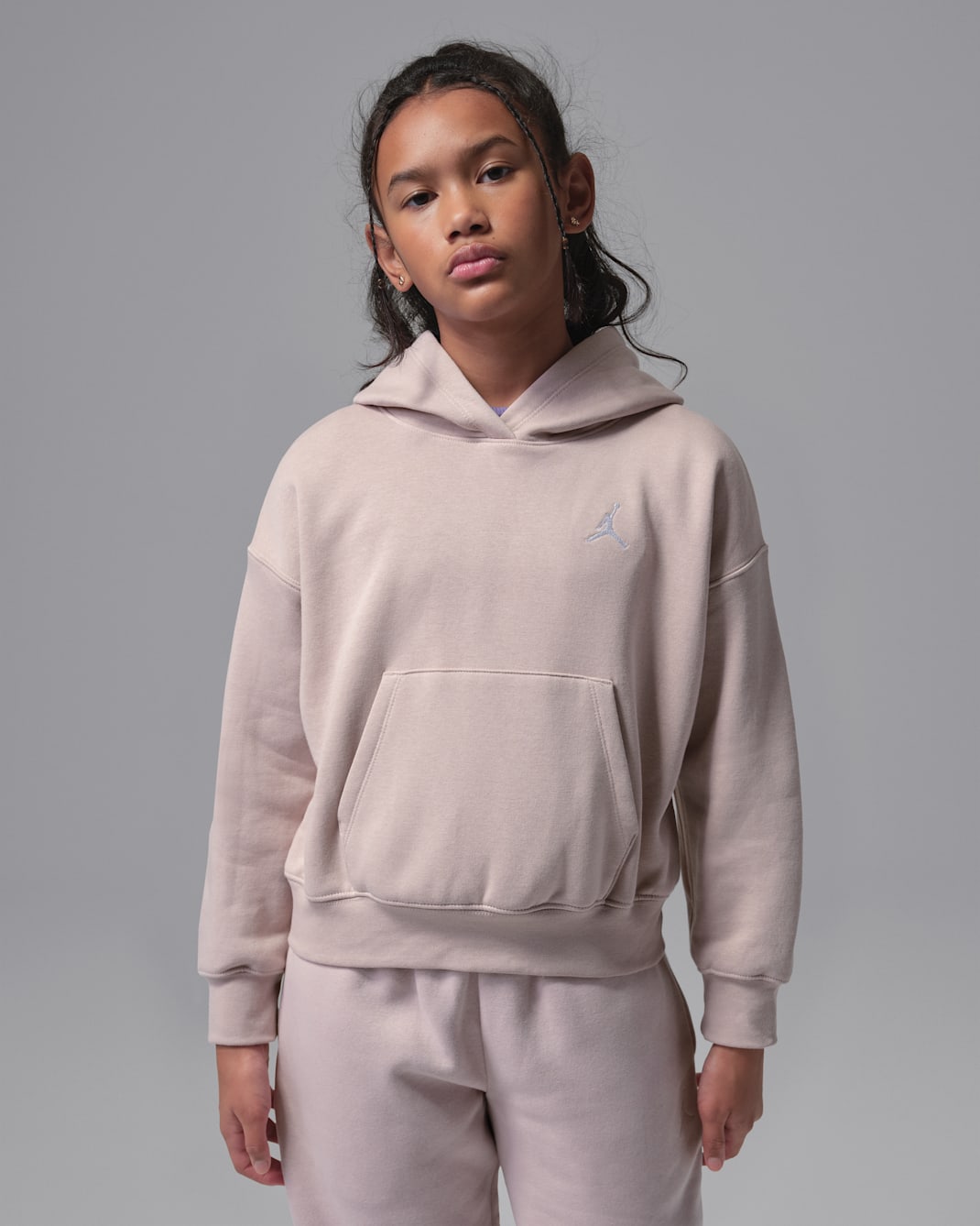 Jordan Brooklyn Fleece Older Kids' Pullover Hoodie - Particle Rose