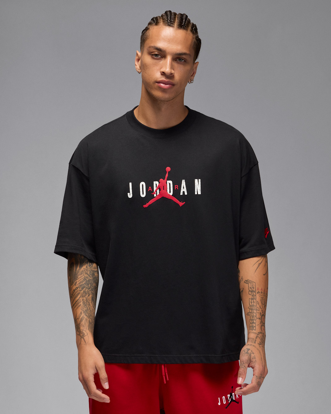 Jordan Brooklyn Oversize-T-Shirt (Herren) - Schwarz/Gym Red