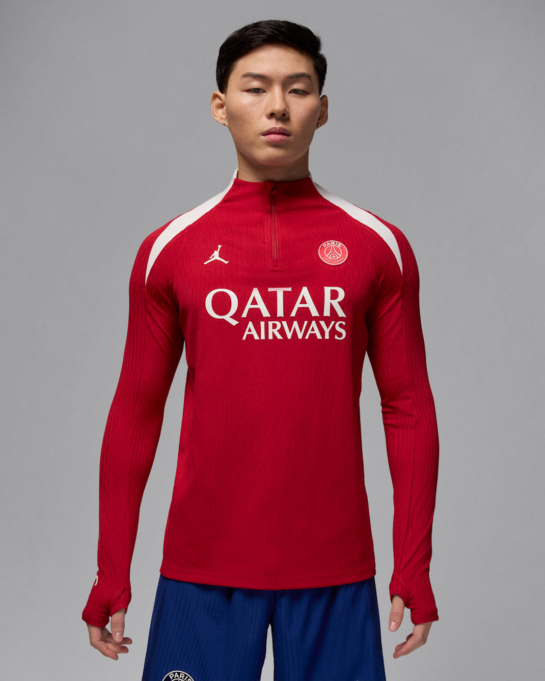 Paris Saint-Germain Strike Elite Fourth Men's Jordan Dri-FIT ADV Football Knit Drill Top - Wings Jordan Red/Phantom/Phantom