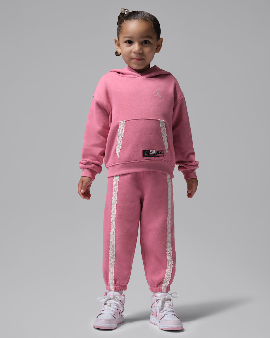 Jordan She's An All Star Toddler 2-Piece Pullover Hoodie Set - Desert Berry