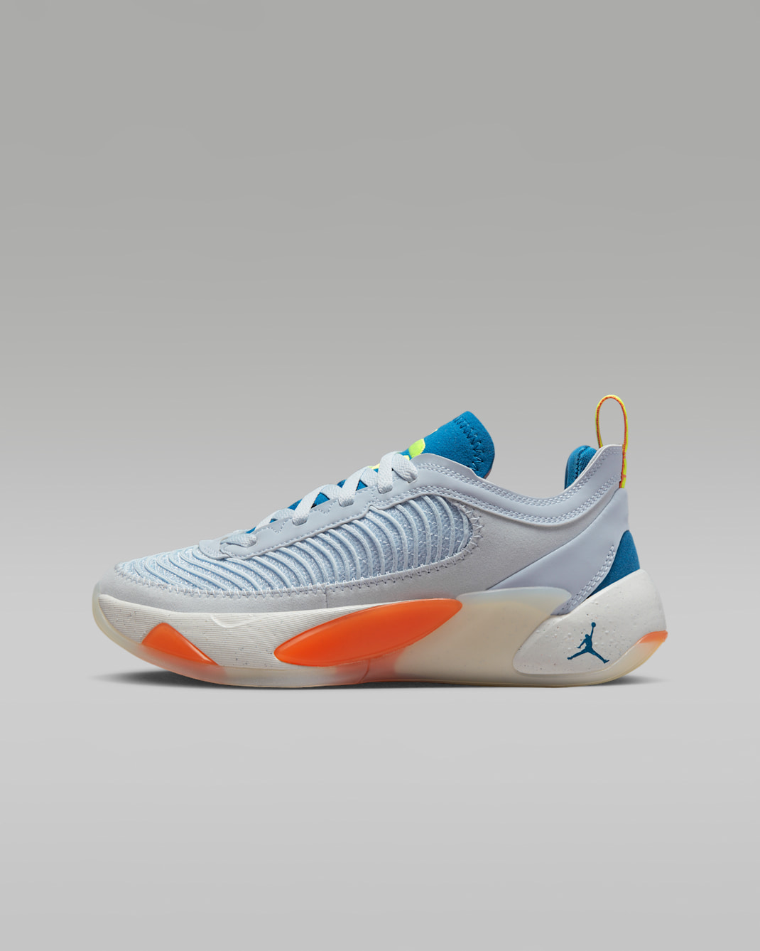 Luka 1 'Next Nature' Older Kids' Basketball Shoes - Football Grey/Dark Marina Blue/Sail/Volt
