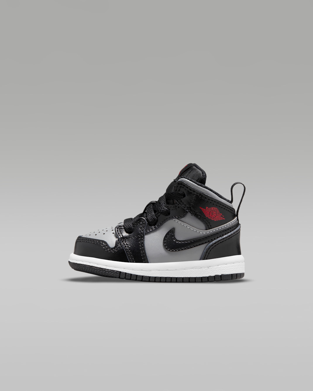 Calzado para bebé e infantil Air Jordan 1 Mid - Negro/Gris partícula/Blanco/Rojo gimnasio