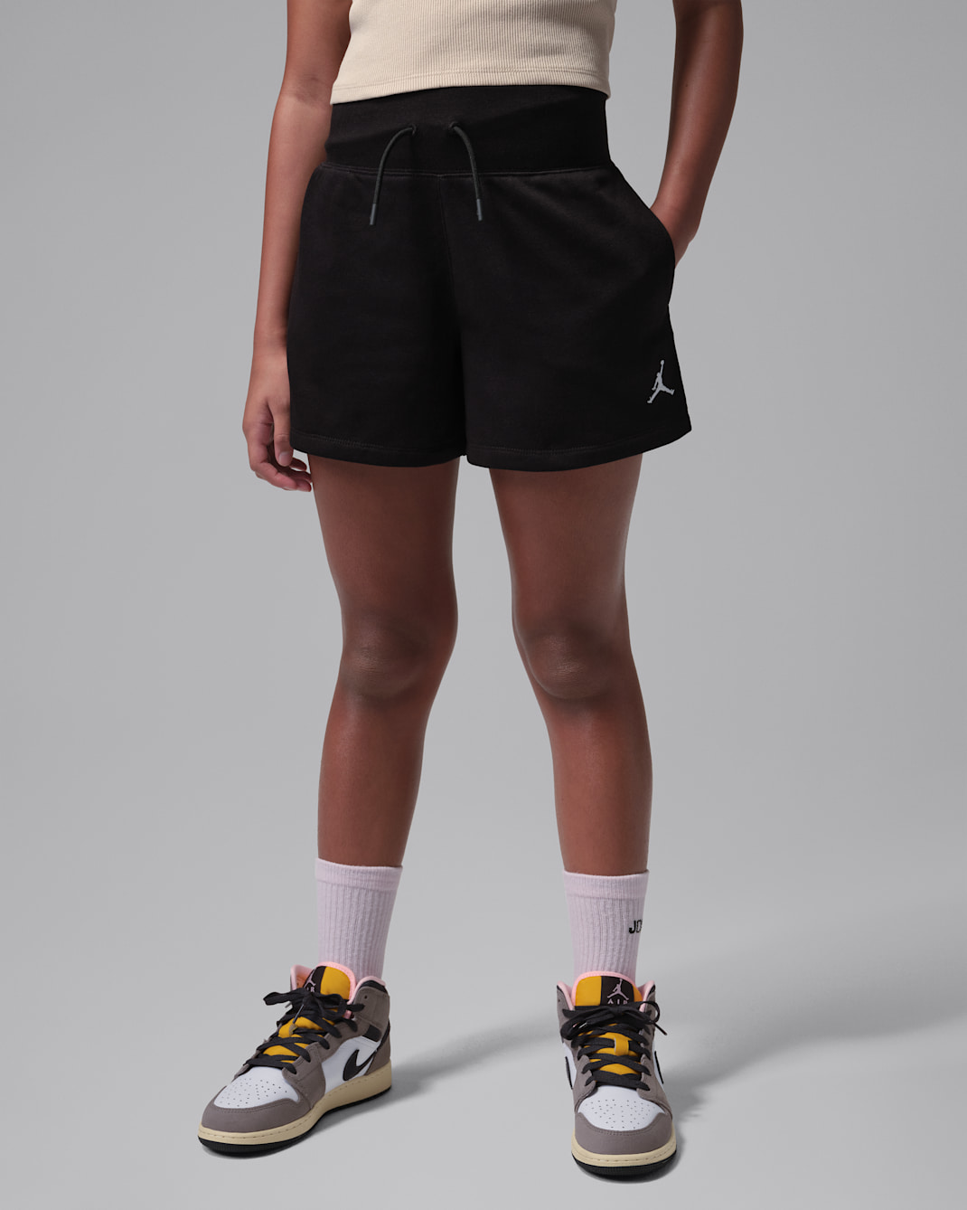 ジョーダン ブルックリン フレンチテリー ジュニア ショートパンツ - ブラック