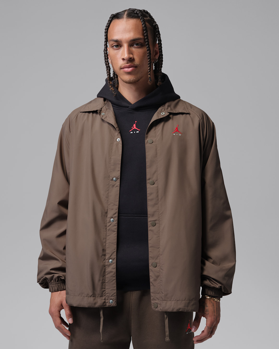 Jordan Brooklyn Men's Coaches Jacket - Palomino/White