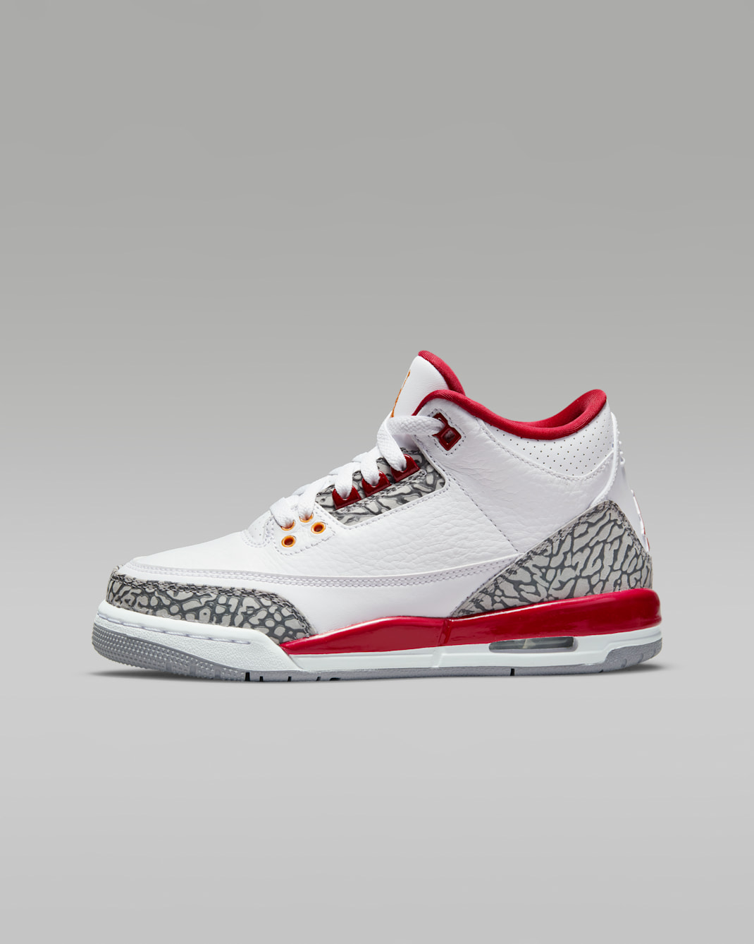 รองเท้าเด็กโต Air Jordan 3 Retro - ขาว/Cardinal Red/Cement Grey/Light Curry