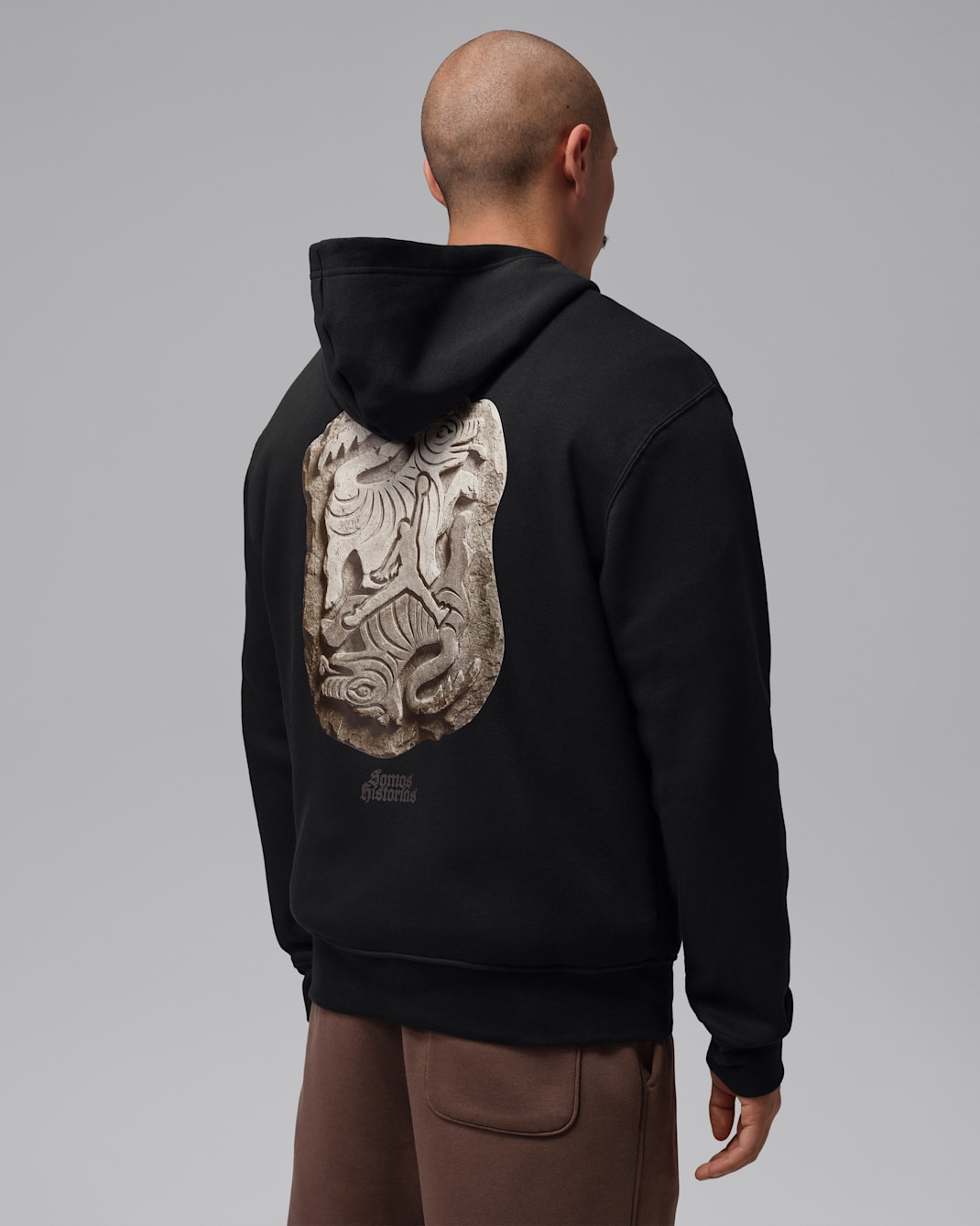 Sudadera con gorro sin cierre de tejido Fleece para hombre Jordan Brooklyn Día de Muertos - Negro