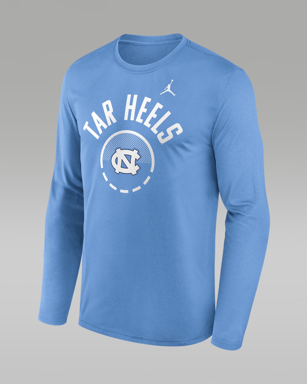 Playera de manga larga universitaria marca Jordan Dri-FIT para hombre North Carolina Courtside - Azul claro