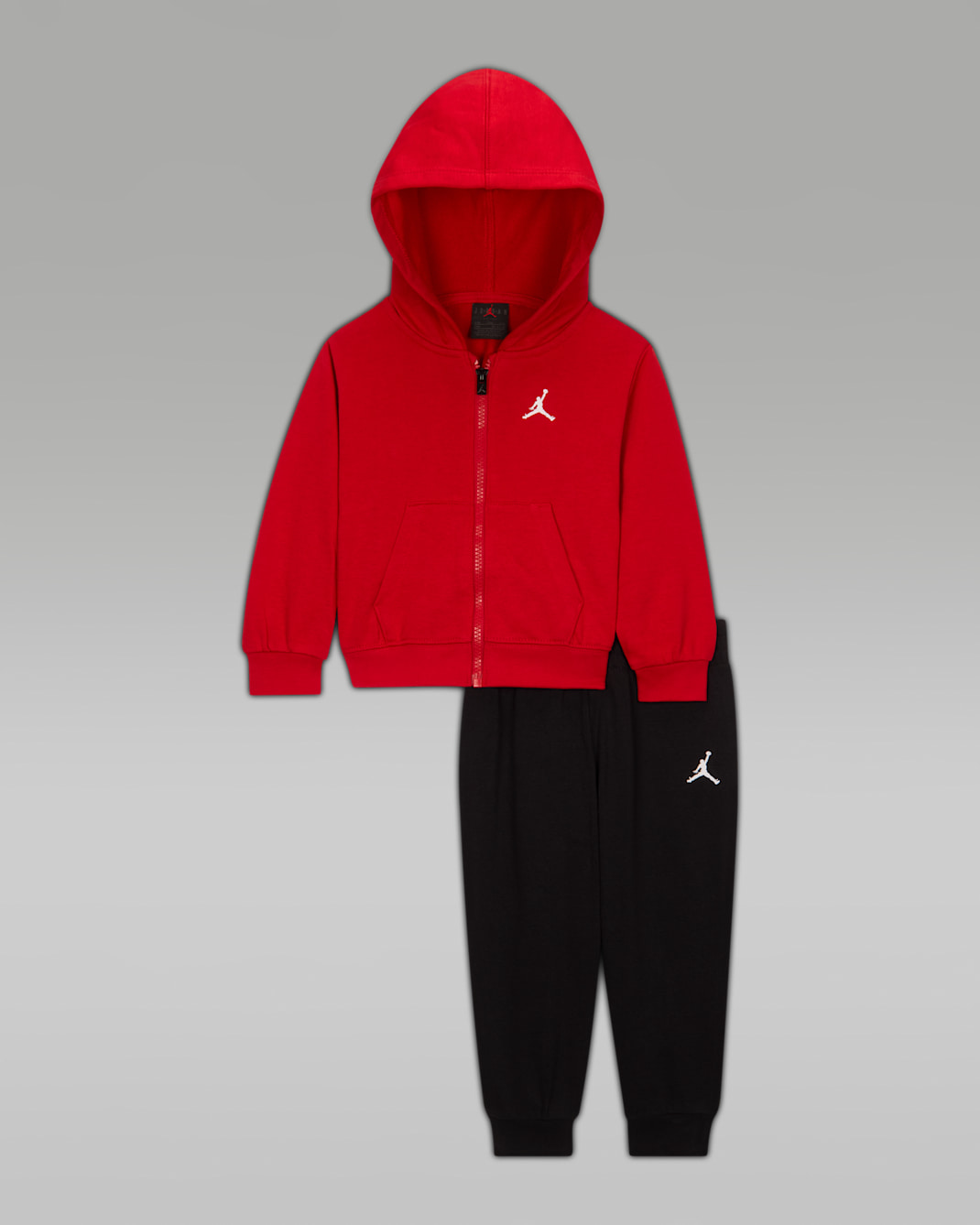 Conjunto de 2 piezas de sudadera con gorro sin cierre de French Terry para bebé (12 a 24 meses) Jordan Brooklyn - Negro