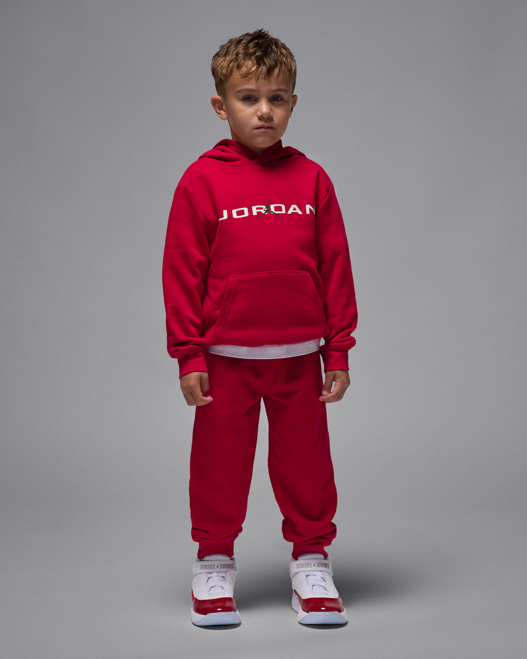 Jordan Conjunto de dos piezas Baseline de tejido Fleece - Niño/a pequeño/a - Gym Red