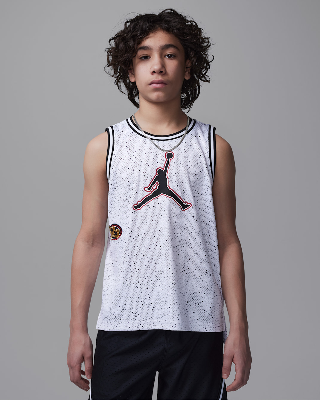 Maillot Playoff Speckle Jordan pour ado - Blanc