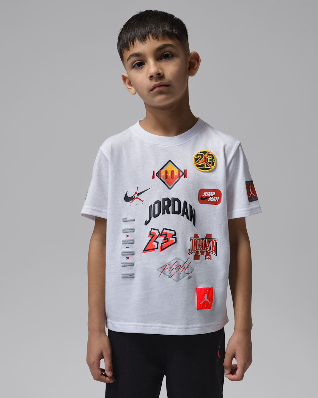 조던 리틀키즈 다이너스티 패치 티셔츠 - 화이트