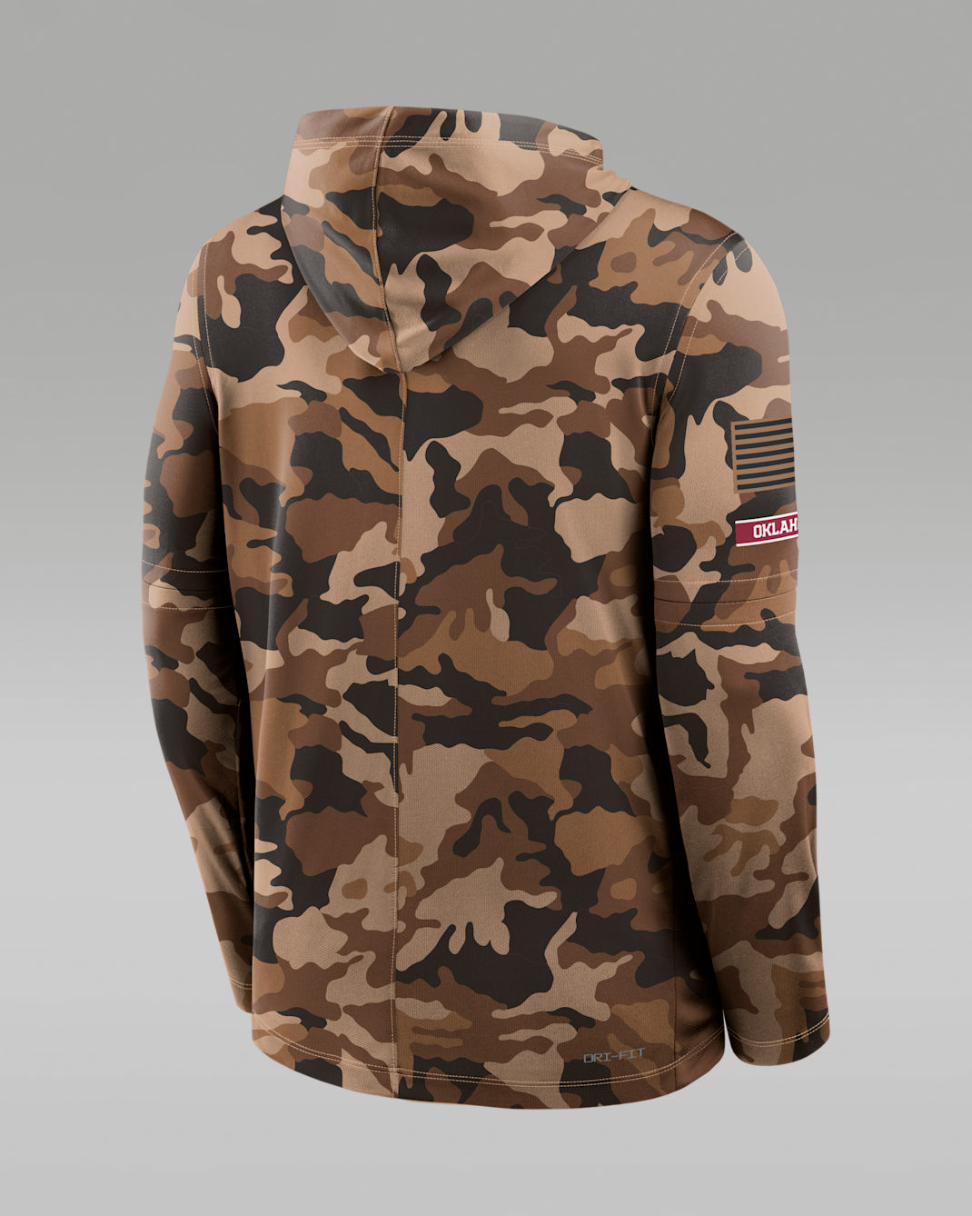 Oklahoma 2026 Military Appreciation Men's Jordan Brand Dri-FIT College Long-Sleeve Hooded Top