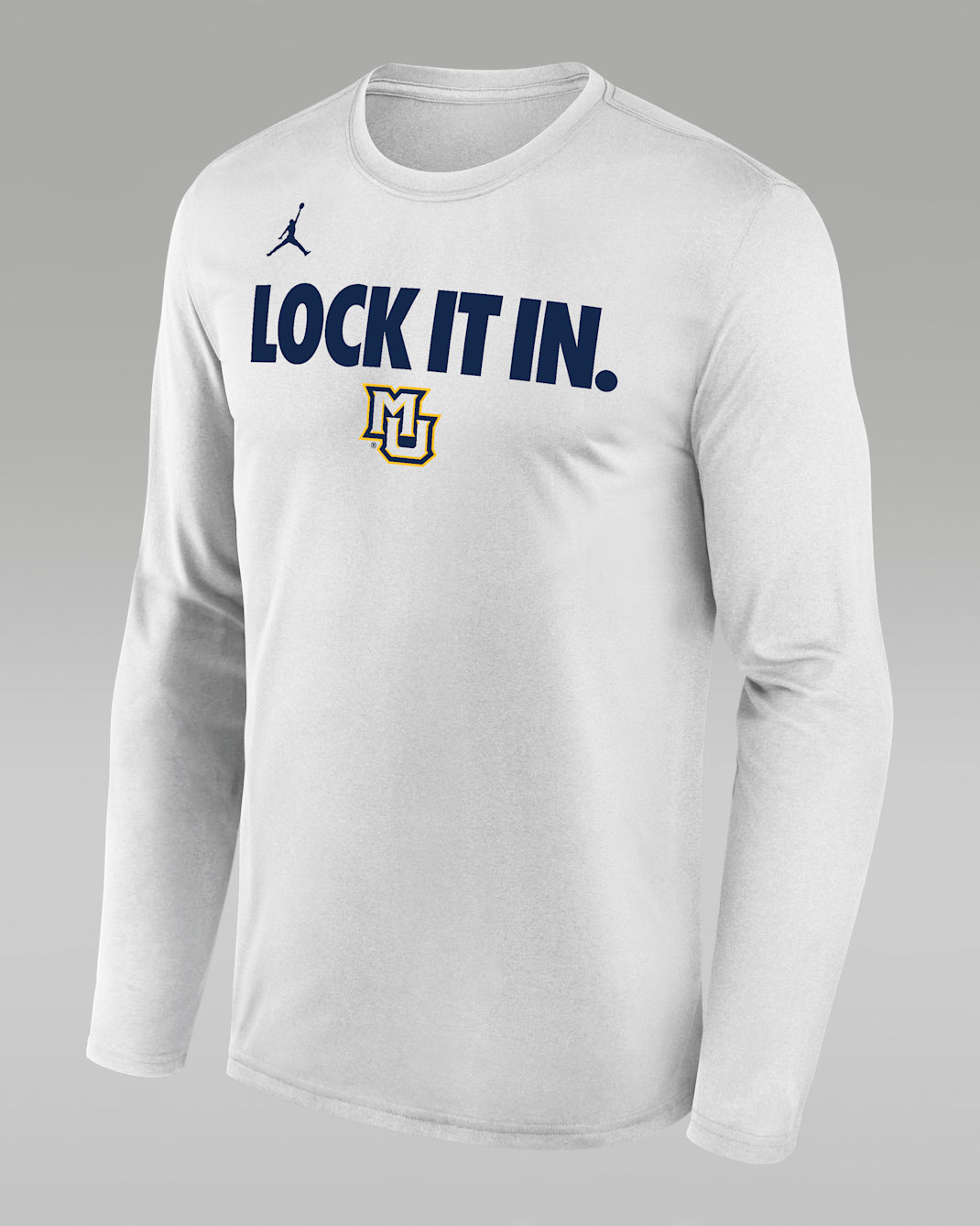 Marquette 2026 On-Court Bench Men's Nike Dri-FIT College Long-Sleeve T-Shirt - White