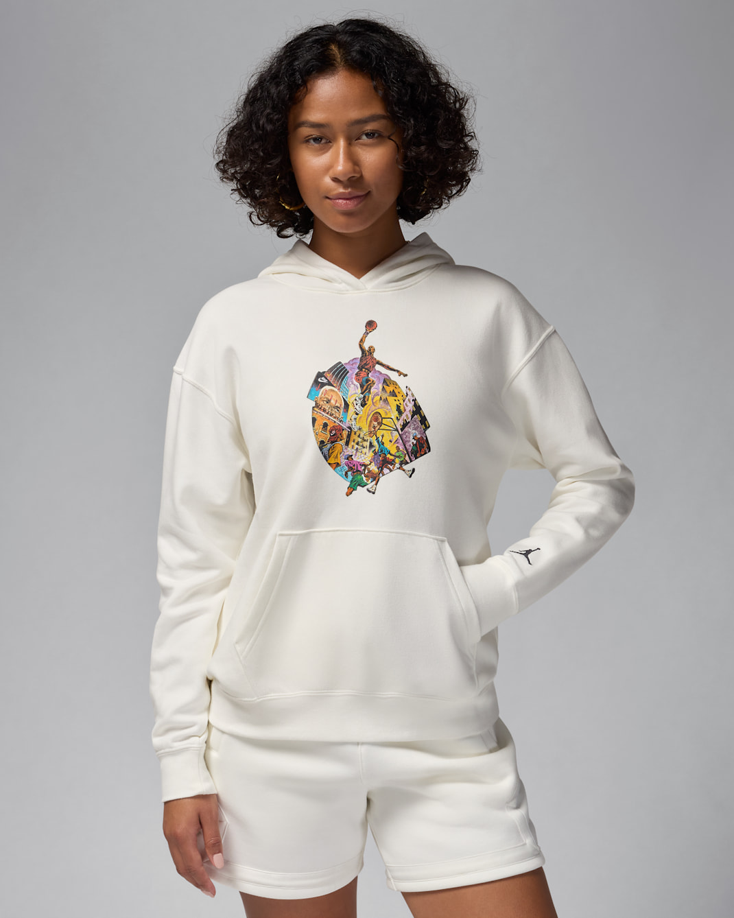 Jordan Brooklyn Fleece Women's Graphic Pullover Hoodie - Sail/Black