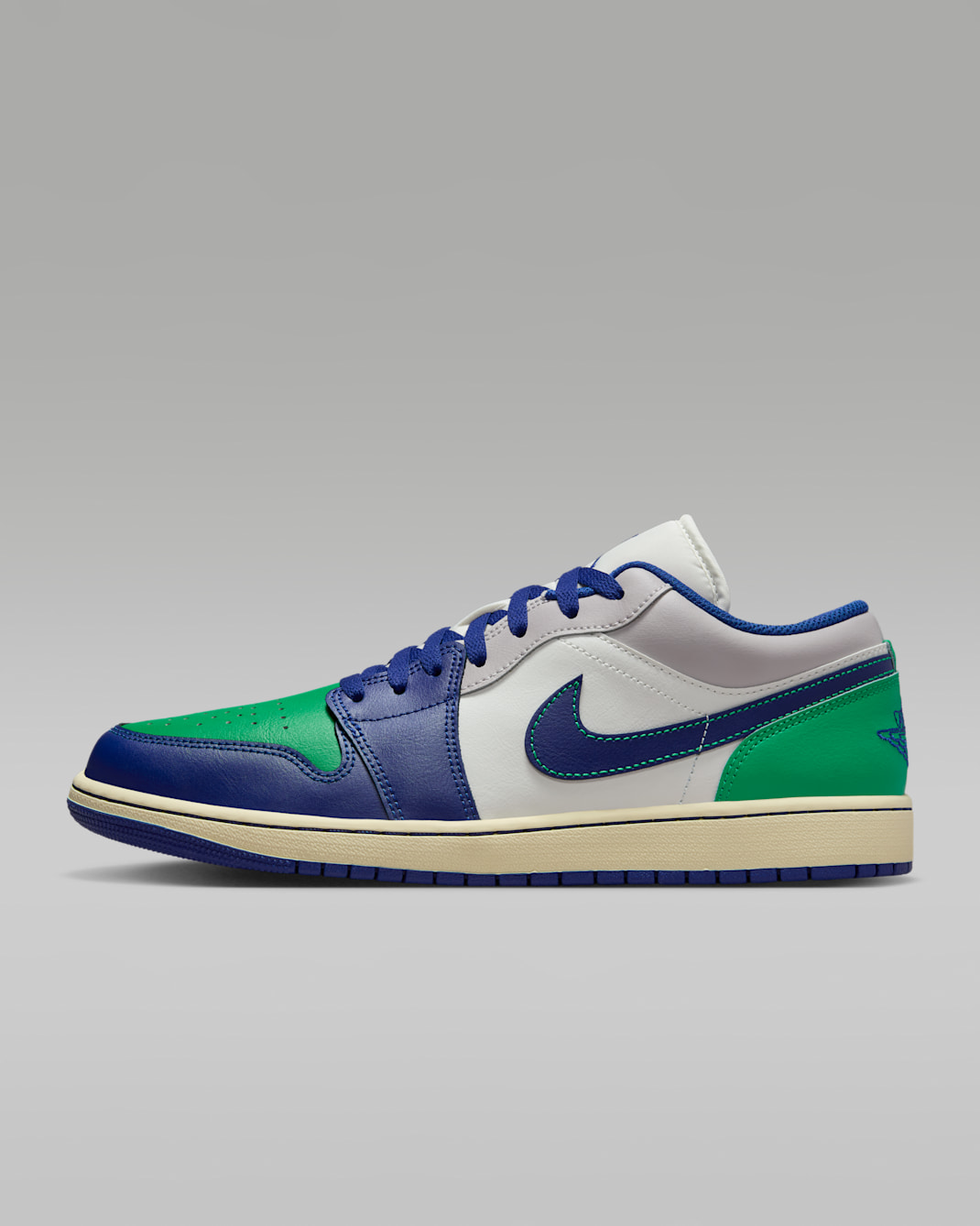 Air Jordan 1 Low Men's Shoes - Sail/Stadium Green/Neutral Grey/Deep Royal Blue