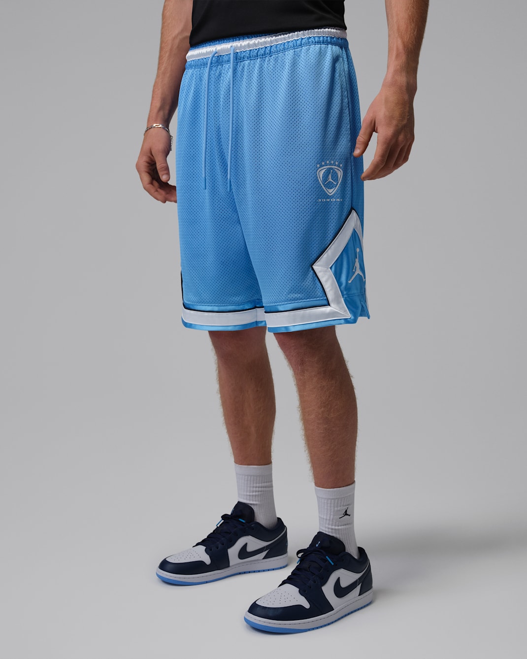 Jordan Brooklyn Men's Diamond Mesh Shorts - University Blue/White