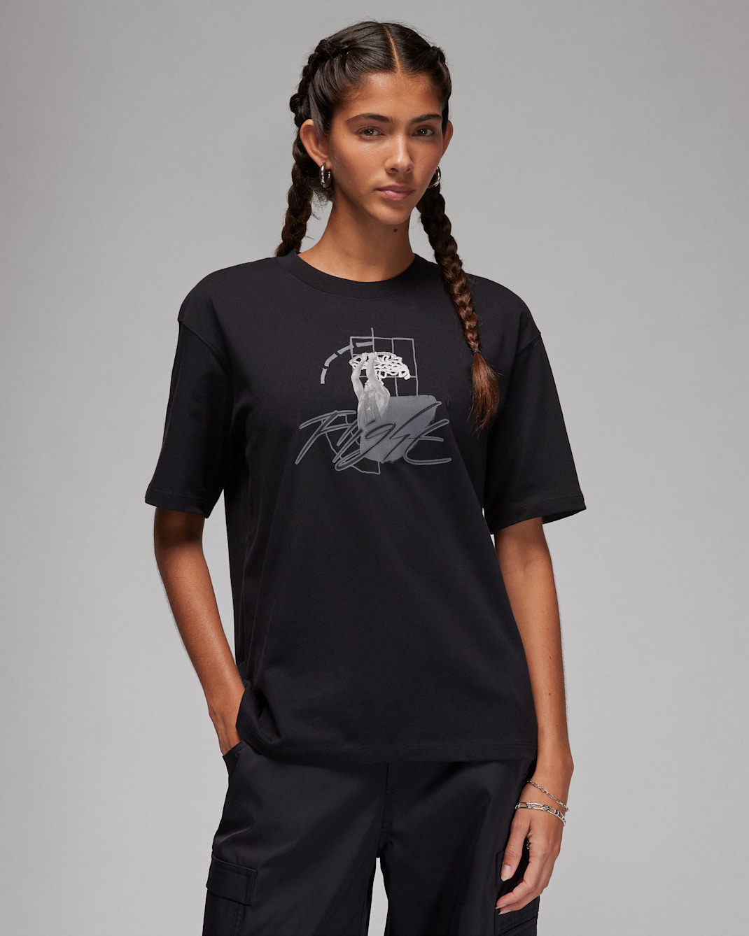 Jordan T-Shirt mit Grafik für Damen - Schwarz/Iron Grey