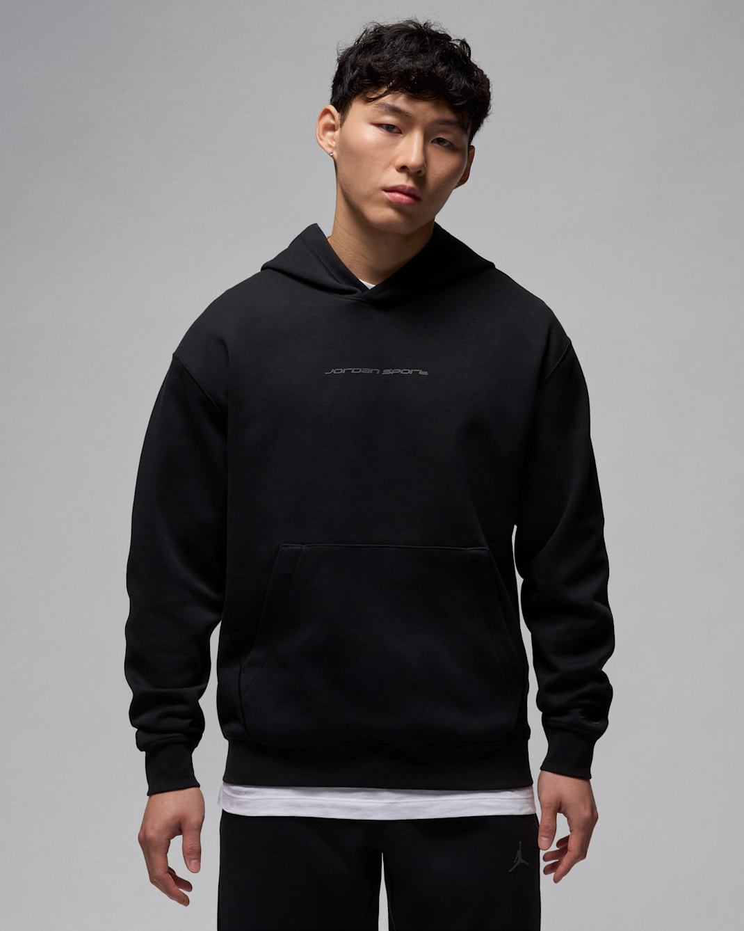 Jordan Sport Hoop Fleece Men's Dri-FIT Pullover Hoodie - Black/Dark Shadow