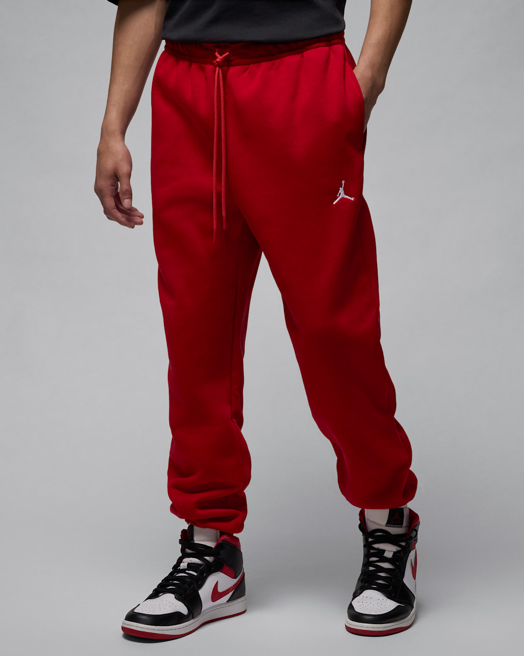 Jordan Brooklyn Fleece Men's Trousers - Gym Red/White