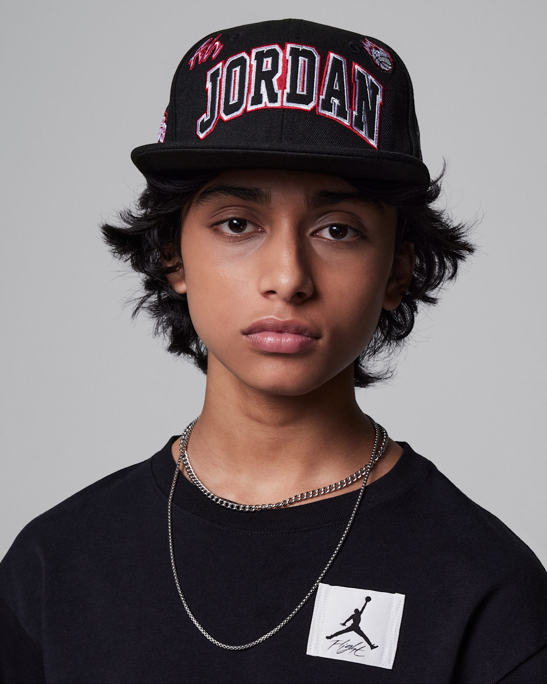Jordan Patch Pack Big Kids' Flat Brim Cap - Black