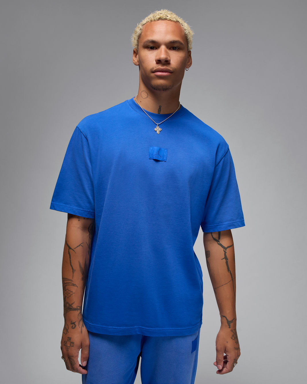 เสื้อยืดฟอกสีผู้ชาย Jordan Flight Essentials 85 - Game Royal