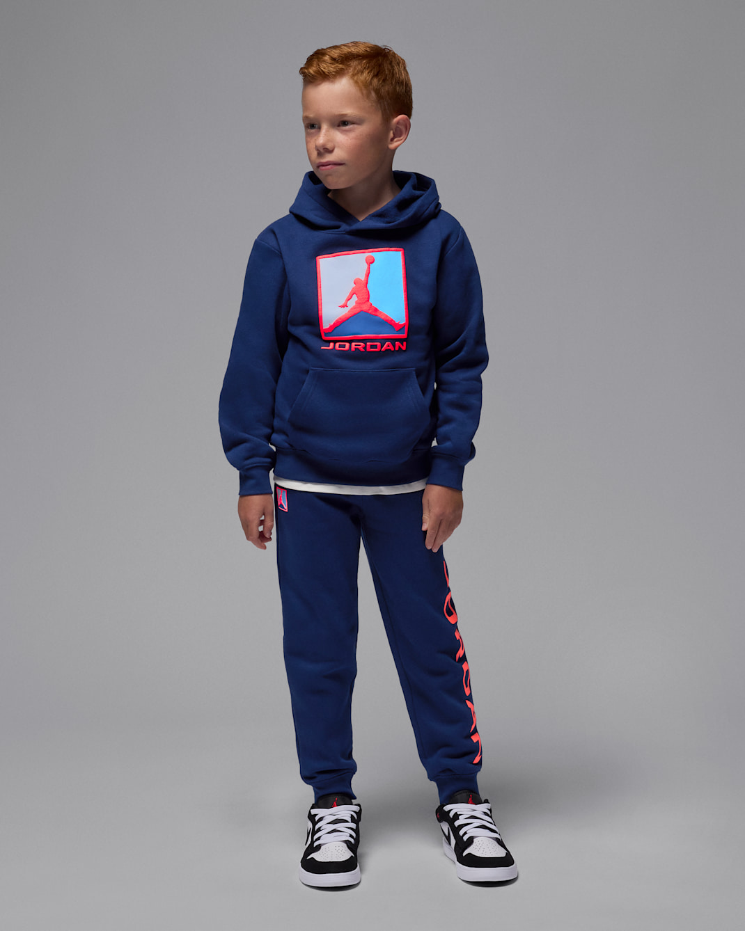 Jordan Essentials Baseline tweedelige hoodieset van fleece voor kleuters - Blue Void