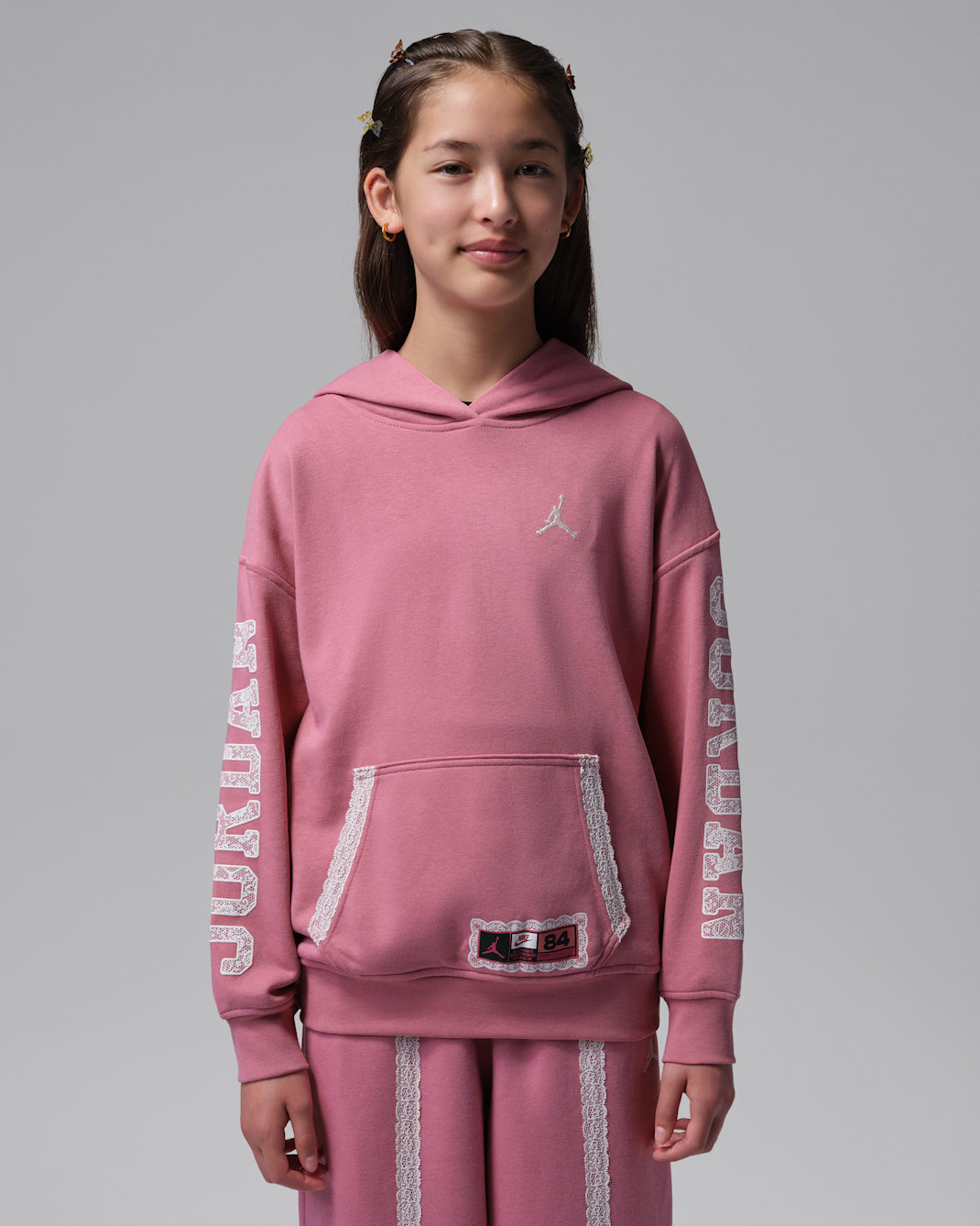 Sudadera con gorro sin cierre de French Terry para niños talla grande Jordan - Baya del desierto