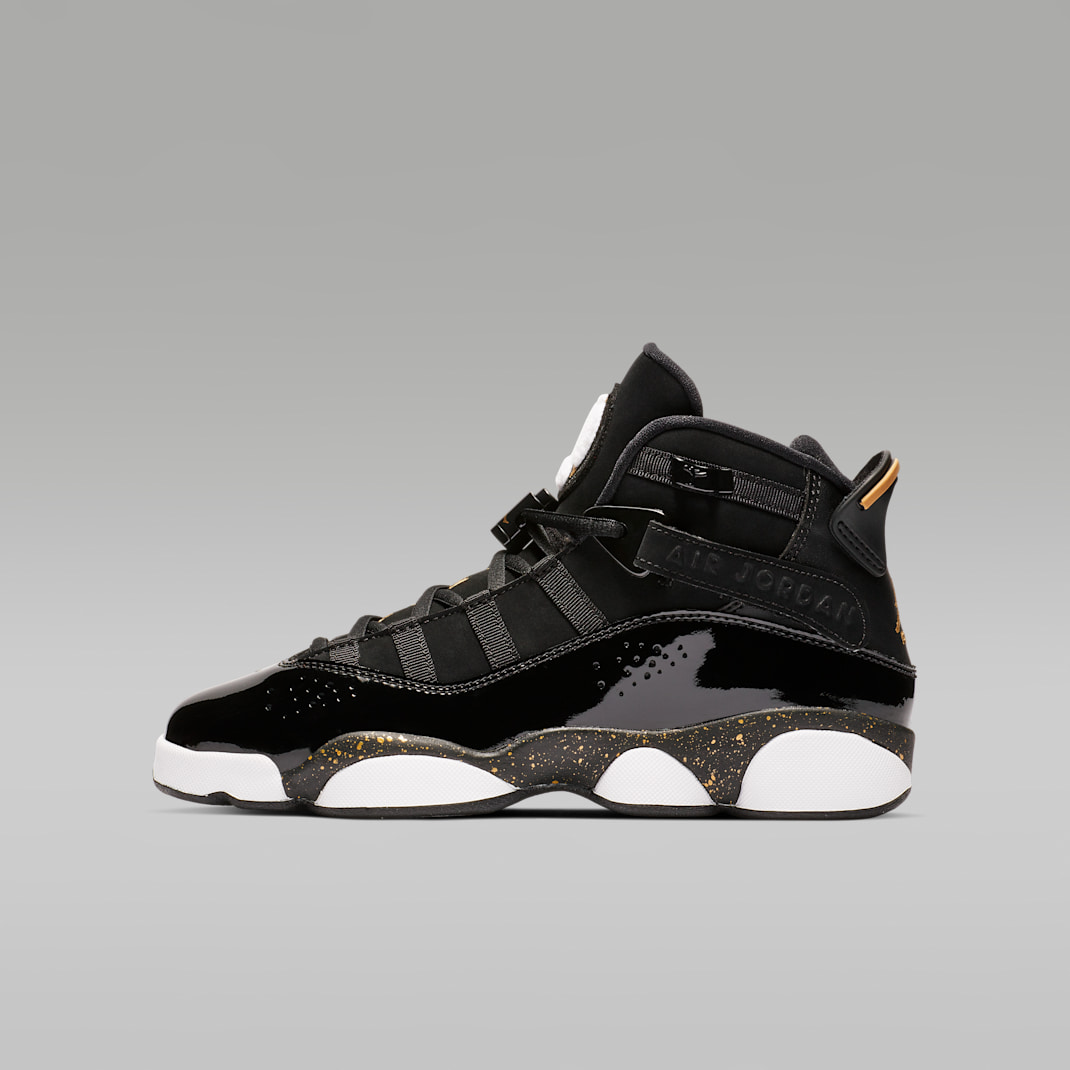 Jordan 6 Rings Big Kids' Shoes - Black/White/Metallic Gold