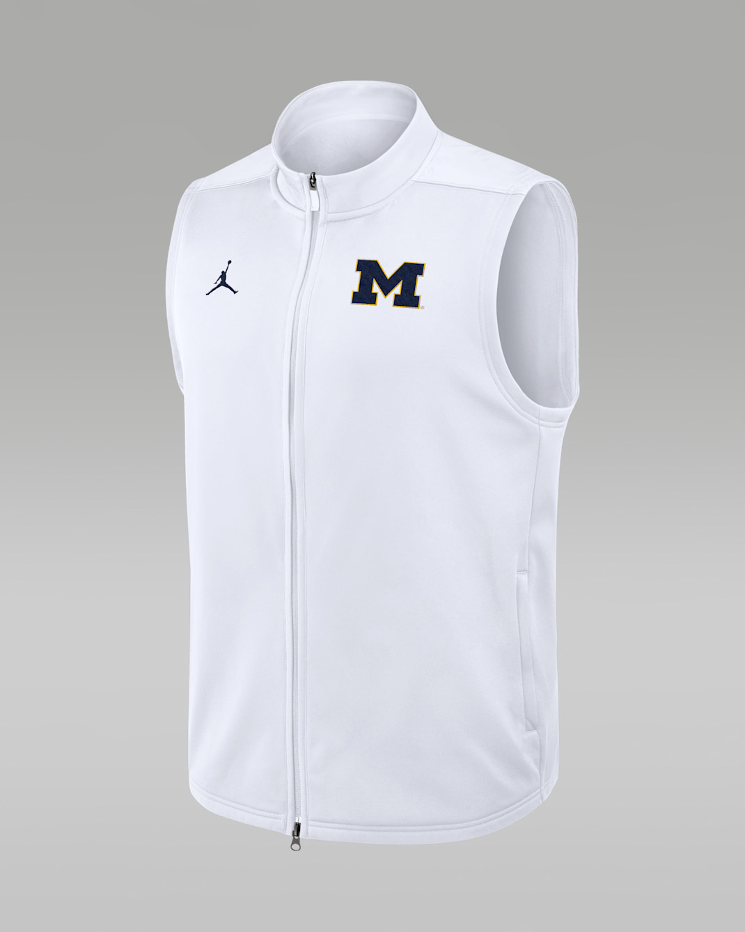 Michigan Primetime Victory Men's Jordan Brand Therma-FIT College Full-Zip Vest - White