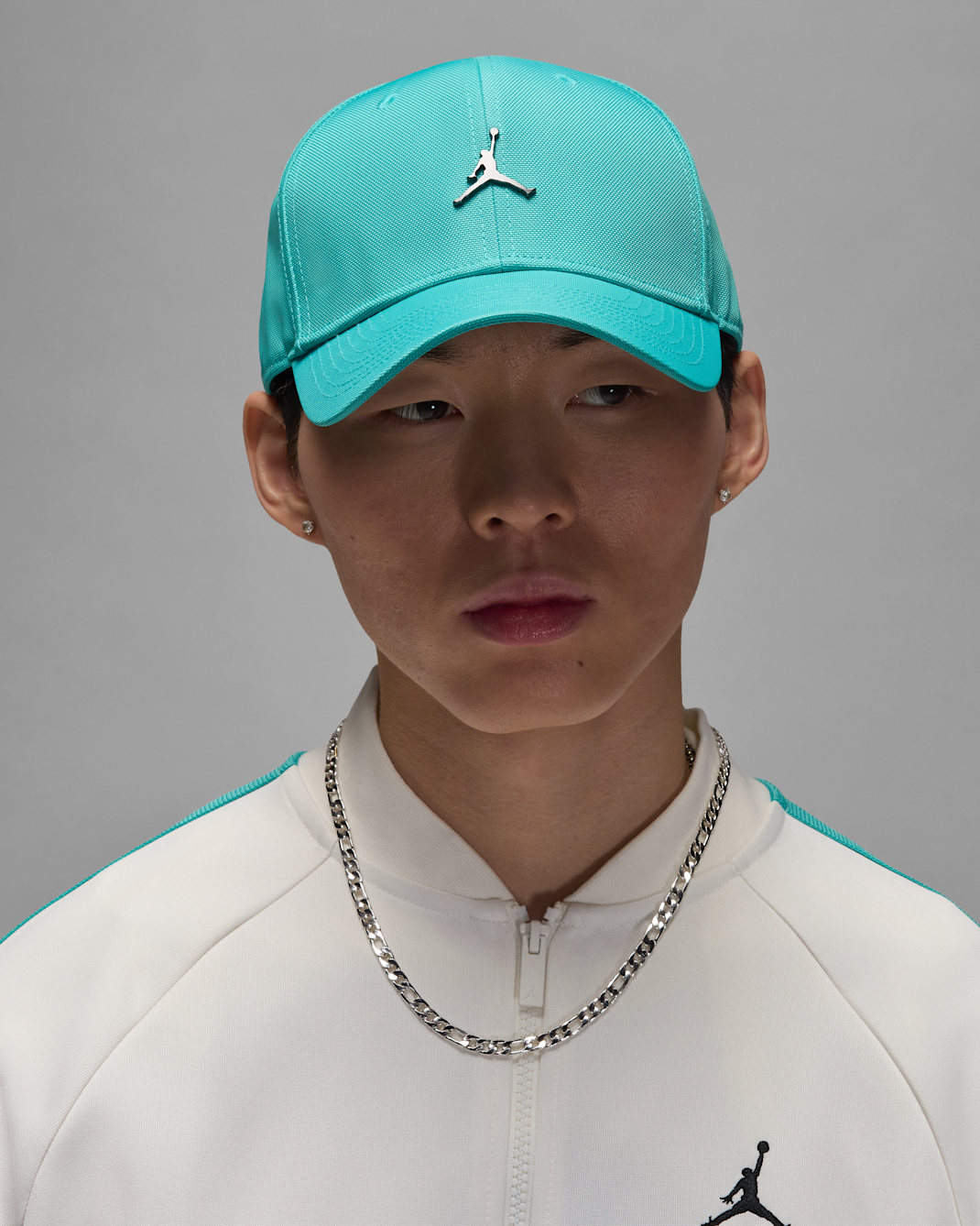 Jordan Rise strukturierte Cap mit Jumpman aus Metall - Washed Teal/Gunmetal
