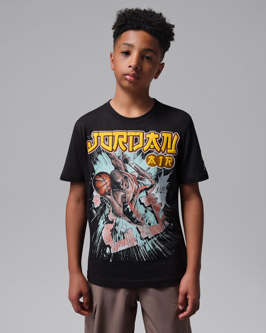 Playera Brooklyn Shattered Backboard para niños talla grande Jordan - Negro