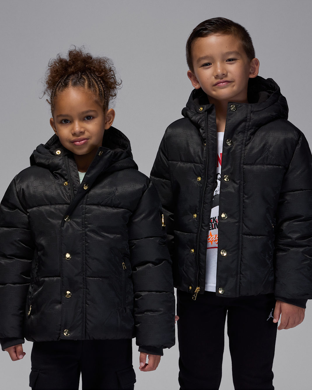 Jordan Little Kids' 23 Jacquard Filled Jacket - Black