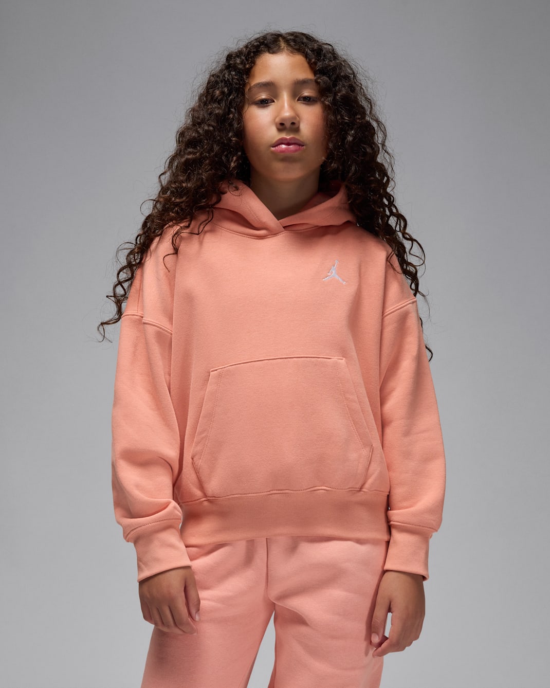 Jordan Brooklyn Fleece Big Kids' Pullover Hoodie - Light Madder Root