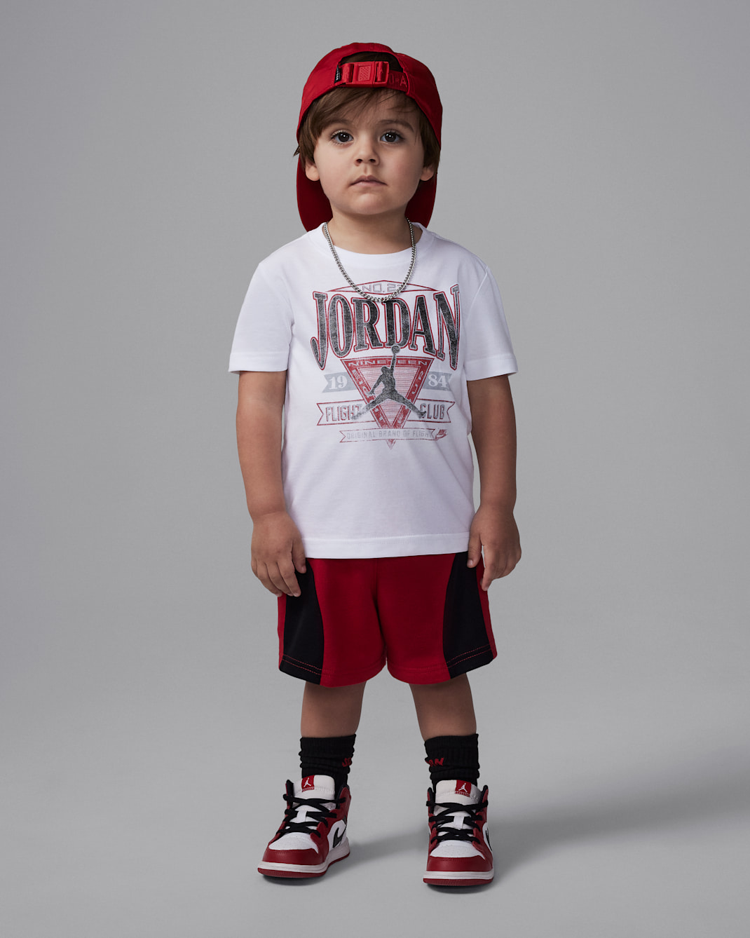 ジョーダン ベビー フライト クラブ エラ ツーピース フレンチテリー ショートパンツ セットアップ - ジムレッド