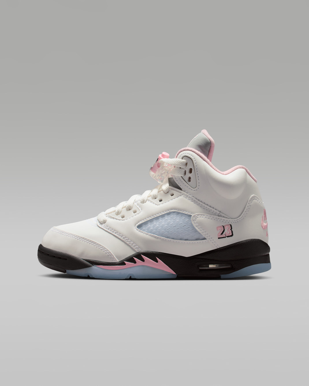 Tenis para niños grandes Air Jordan 5 Retro "Medium Soft Pink" - Blanco/Negro/Rosa suave medio