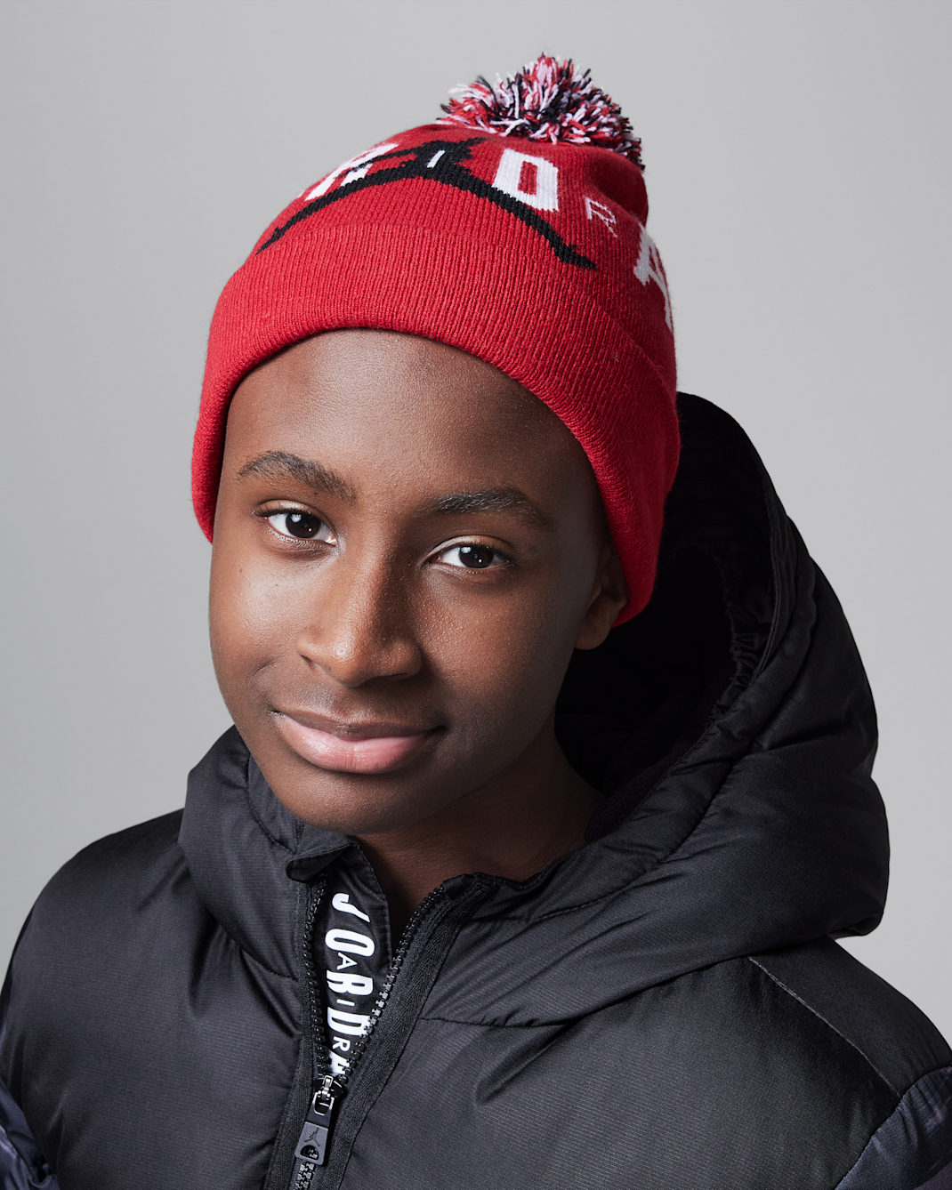 Jordan Pom Beanie Set Big Kids 2-Piece Set - Gym Red