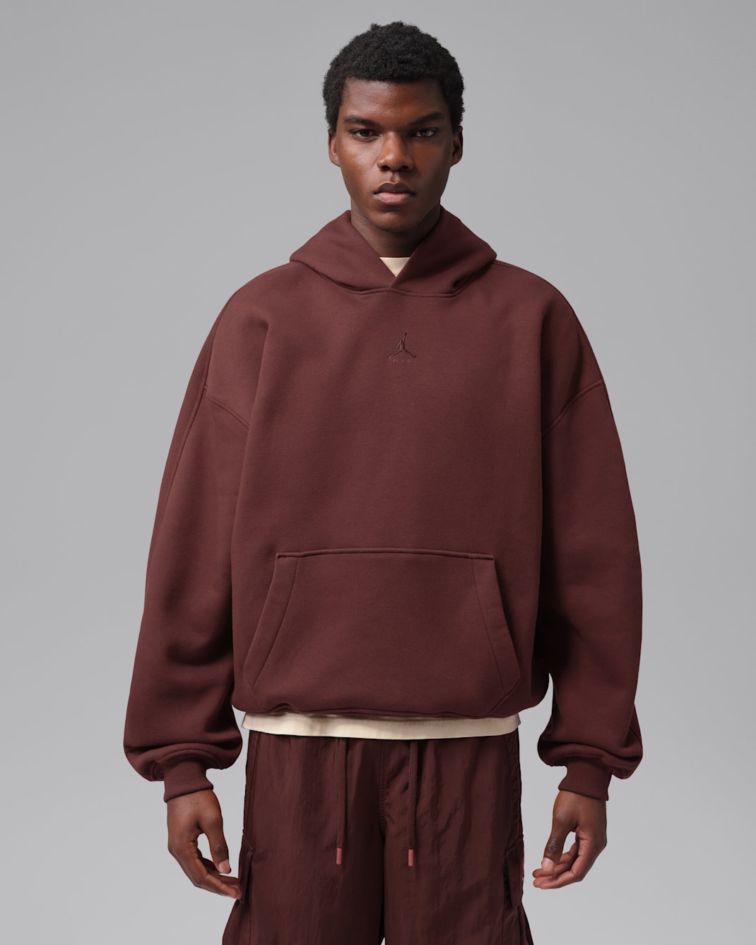 Jordan Brooklyn Men's Oversized Fleece Pullover Hoodie - Bronze Eclipse/Earth