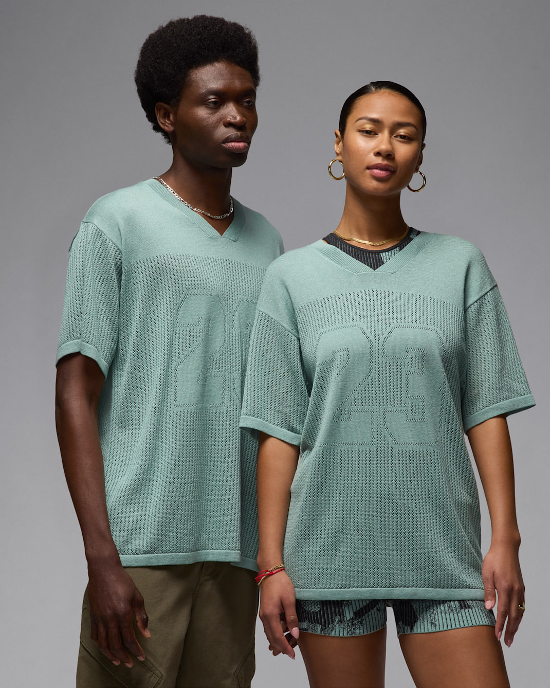 Air Jordan Playera tipo jersey de tejido Knit para hombre - Mineral/Pizarra mineral