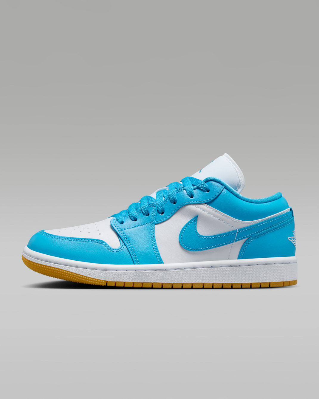 Air Jordan 1 Low Women's Shoes - White/Gum Light Brown/Dark Powder Blue