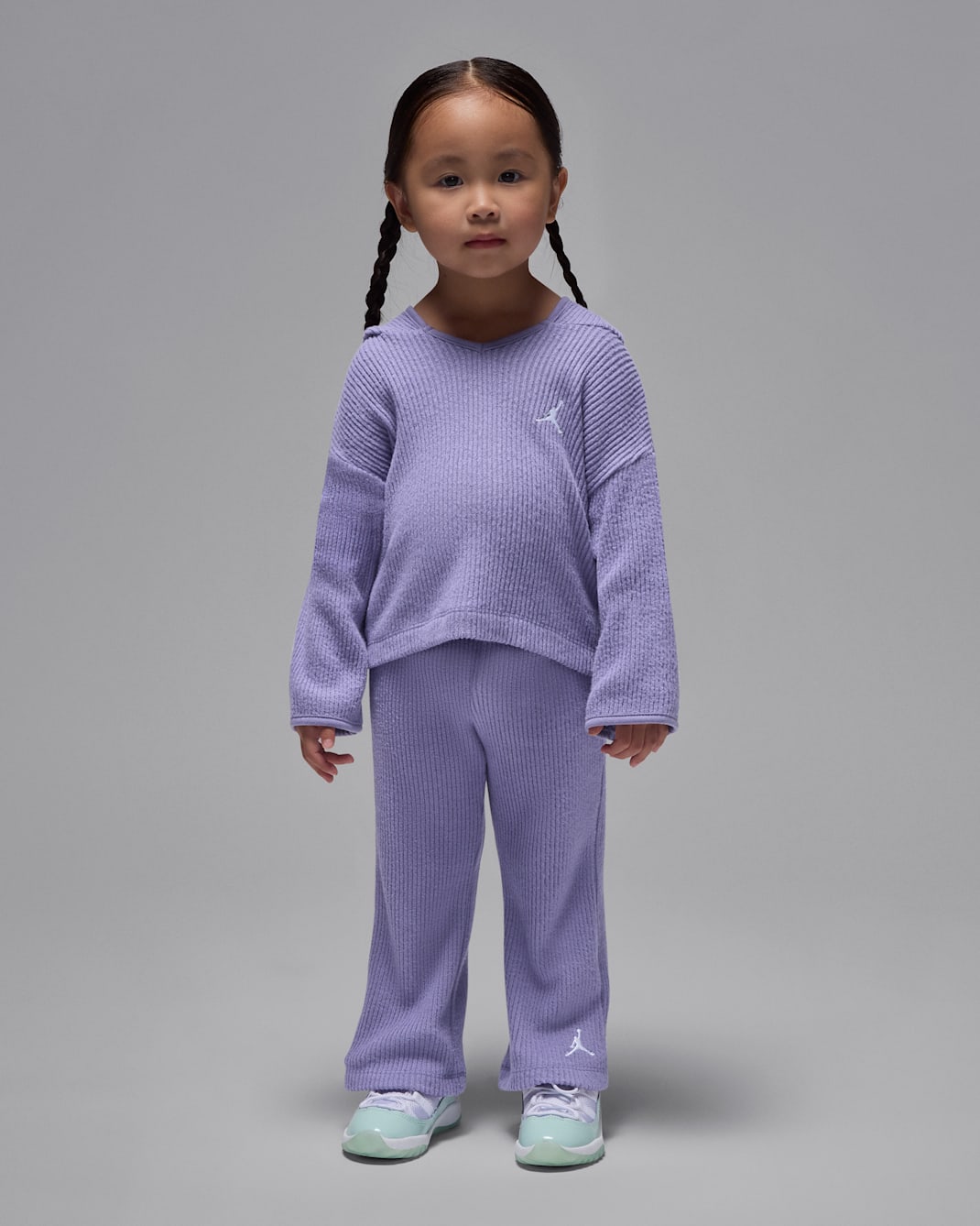 Jordan Toddler Heir To The Crown 2-Piece Ribbed Pullover Set - Dusty Amethyst