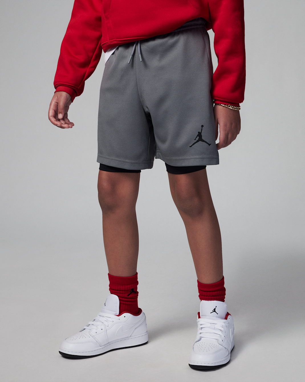 Jordan Big Kids' Dri-FIT Training Shorts - Smoke Grey