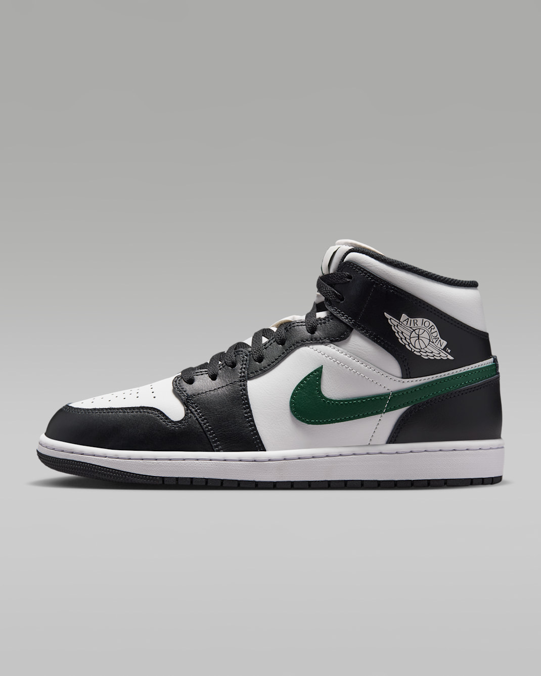 Air Jordan 1 Mid Men's Shoes - Black/Gorge Green/Summit White