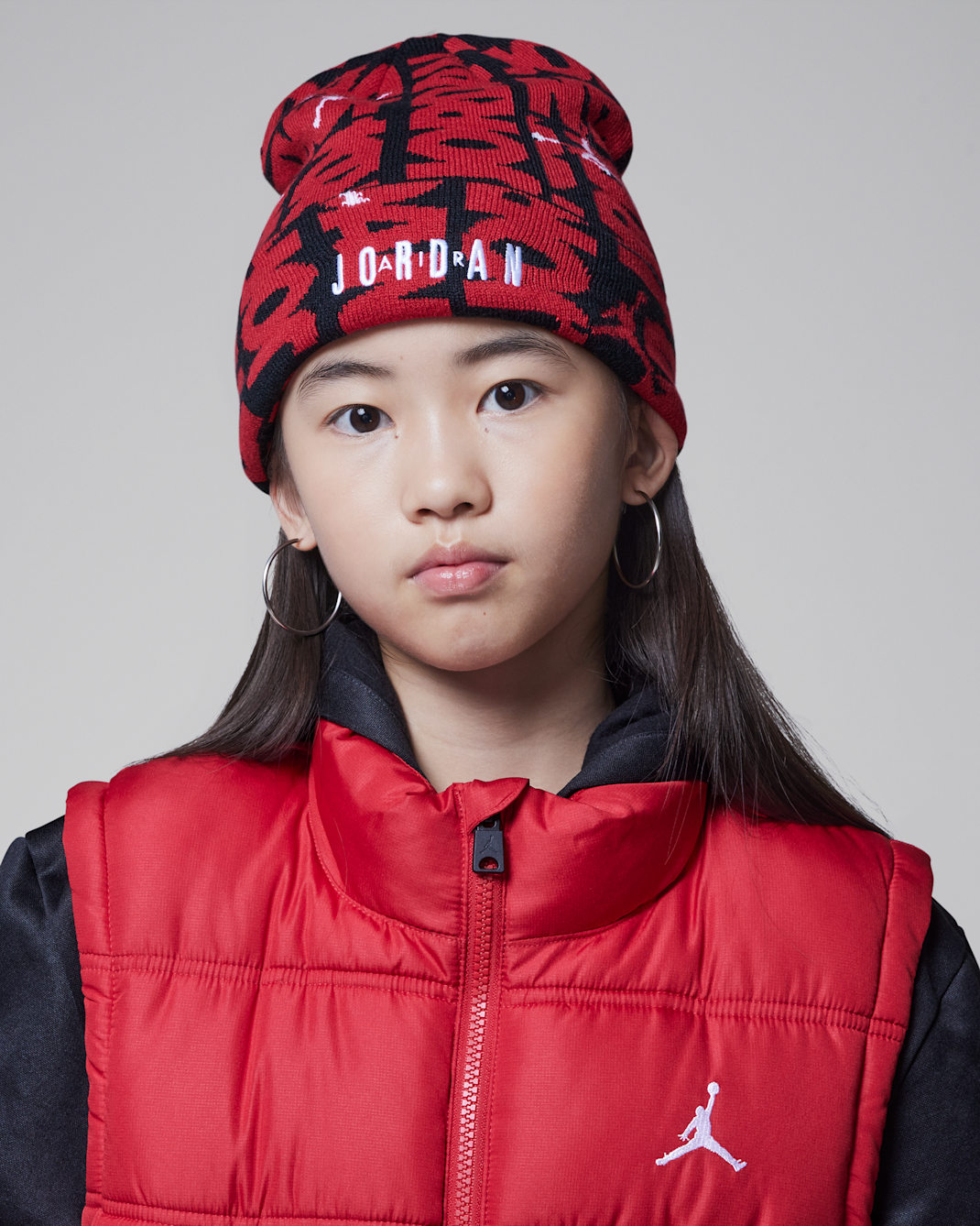 Jordan Big Kids' 2-Piece Beanie Set - Gym Red