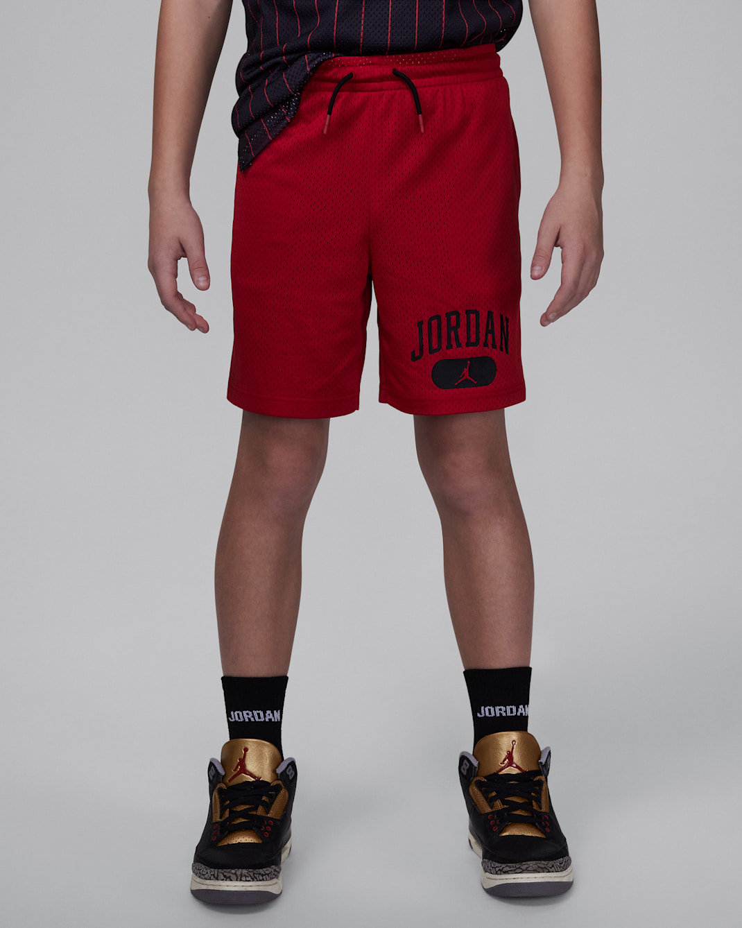 Jordan Big Kids' Mesh PE Shorts - Gym Red