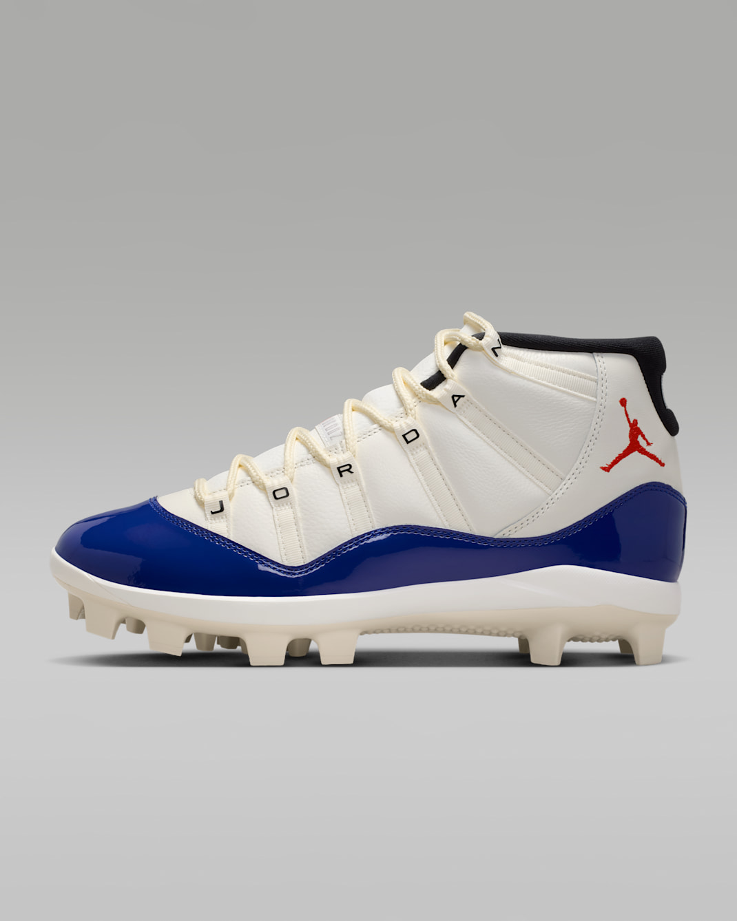 Jordan 11 Retro MCS Men's Baseball Cleats - Sail/Deep Royal Blue/Fire Red