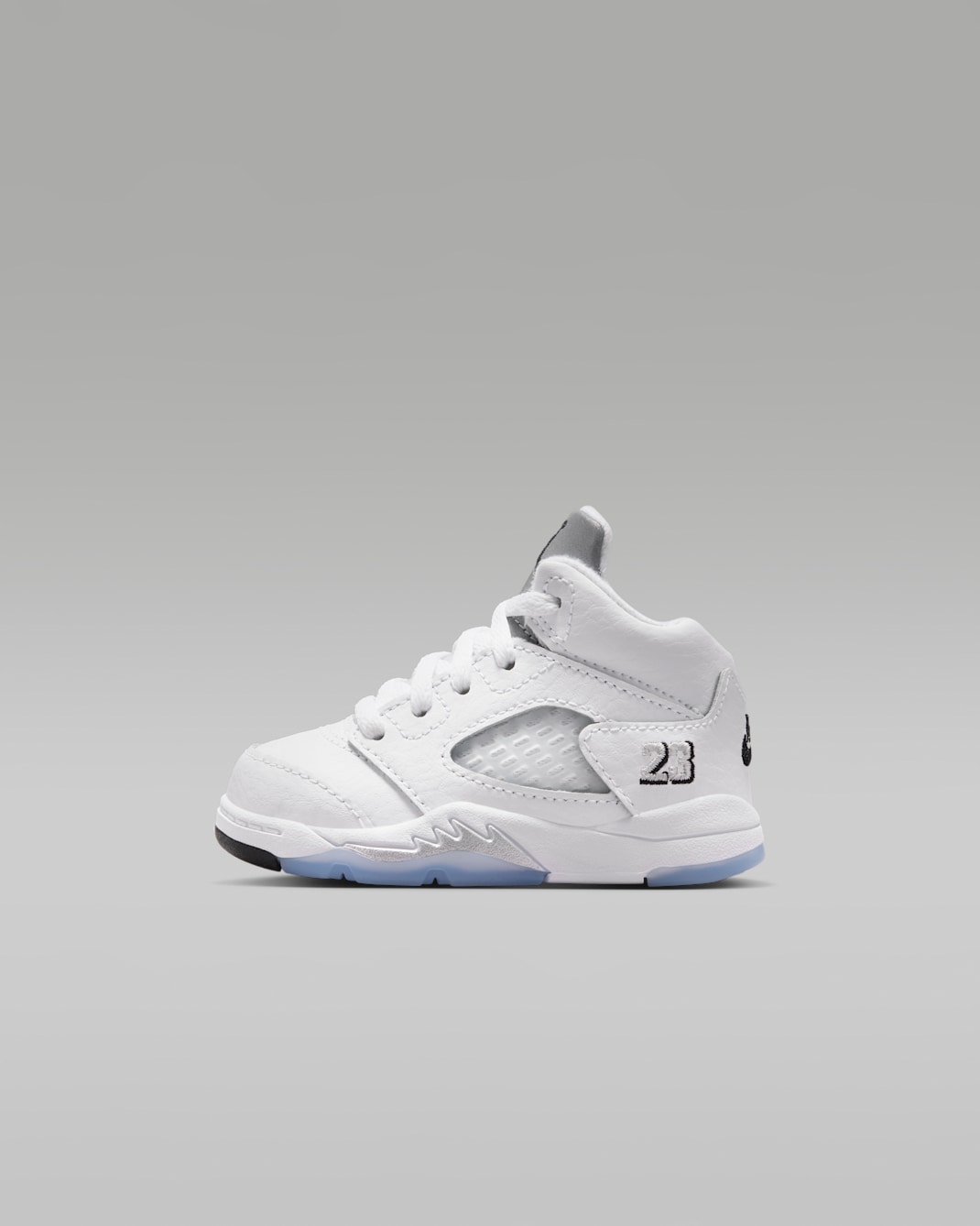 Jordan 5 Retro Baby/Toddler Shoes - White/Metallic Silver/Black