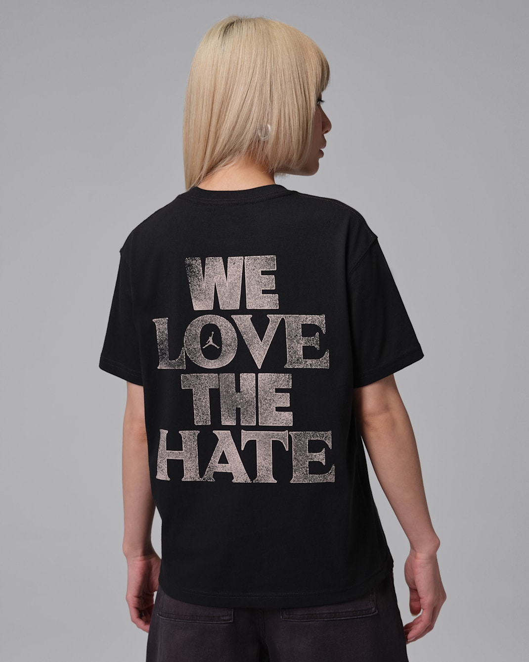 조던 스포츠 여성 드라이 핏 그래픽 티셔츠 - 블랙/루미너스 그린