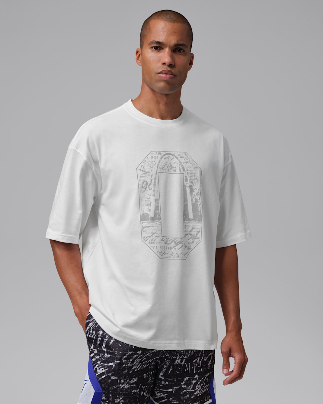 Tatum Sport Men's Dri-FIT Basketball T-Shirt - White/Light Smoke Grey/Concord